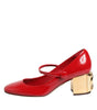 Sandales à talons Dolce &amp; Gabbana en cuir rouge avec logo DG
