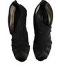 Dolce &amp; Gabbana Black Mesh Stiletto Heels Ankle Boots Shoes