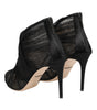 Dolce &amp; Gabbana Black Mesh Stiletto Heels Ankle Boots Shoes