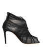 Dolce &amp; Gabbana Black Mesh Stiletto Heels Ankle Boots Shoes