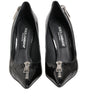 Escarpins à talons zippés en cuir verni noir Dolce &amp; Gabbana