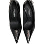 Escarpins à talons zippés en cuir verni noir Dolce &amp; Gabbana