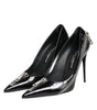Escarpins à talons zippés en cuir verni noir Dolce &amp; Gabbana
