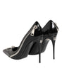 Escarpins à talons zippés en cuir verni noir Dolce &amp; Gabbana