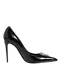 Escarpins à talons zippés en cuir verni noir Dolce &amp; Gabbana