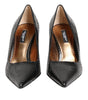 Dolce &amp; Gabbana Black Exotic Leather Stiletto Pumps Shoes