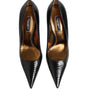 Dolce &amp; Gabbana Black Exotic Leather Stiletto Pumps Shoes