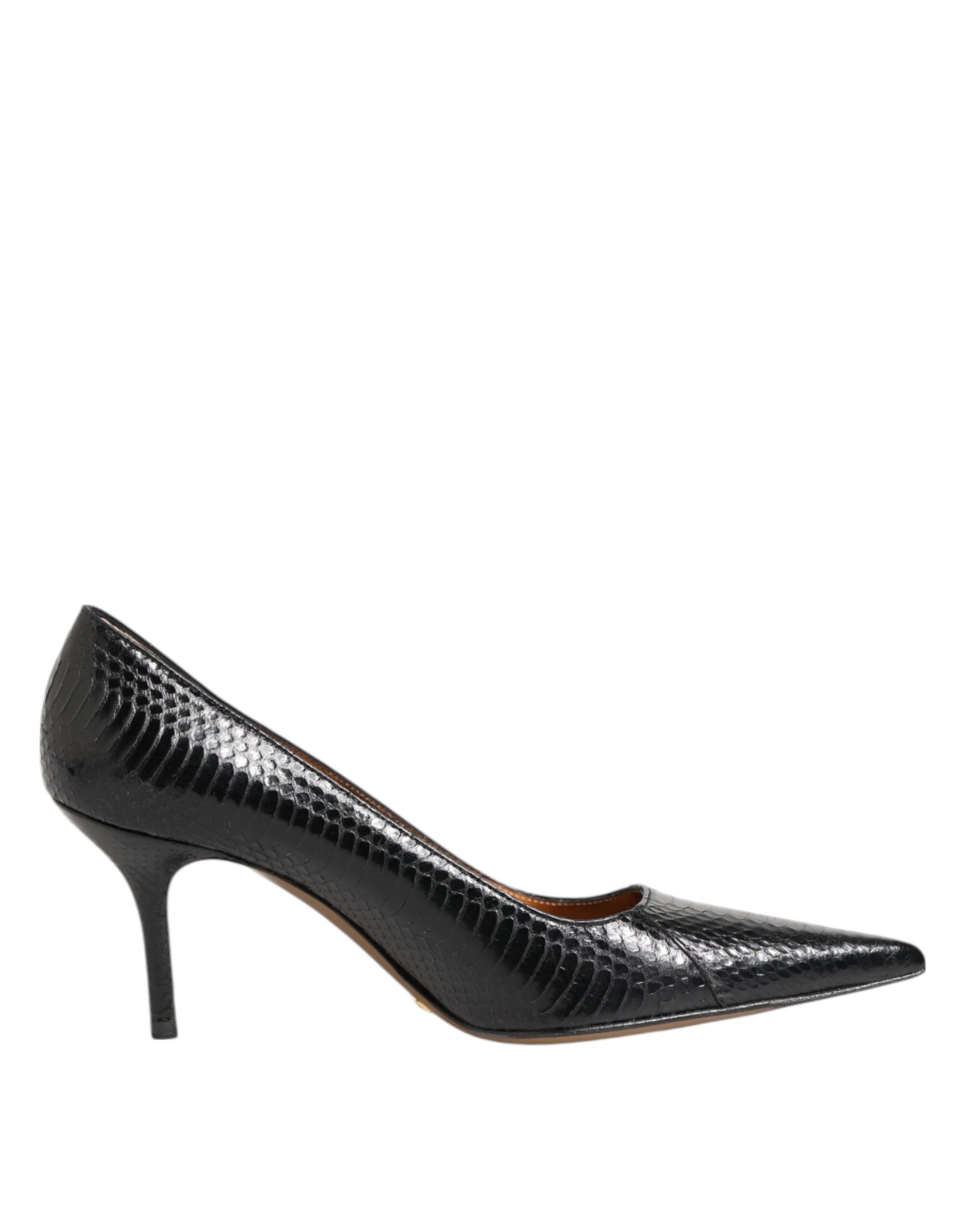 Dolce &amp; Gabbana Black Exotic Leather Stiletto Pumps Shoes