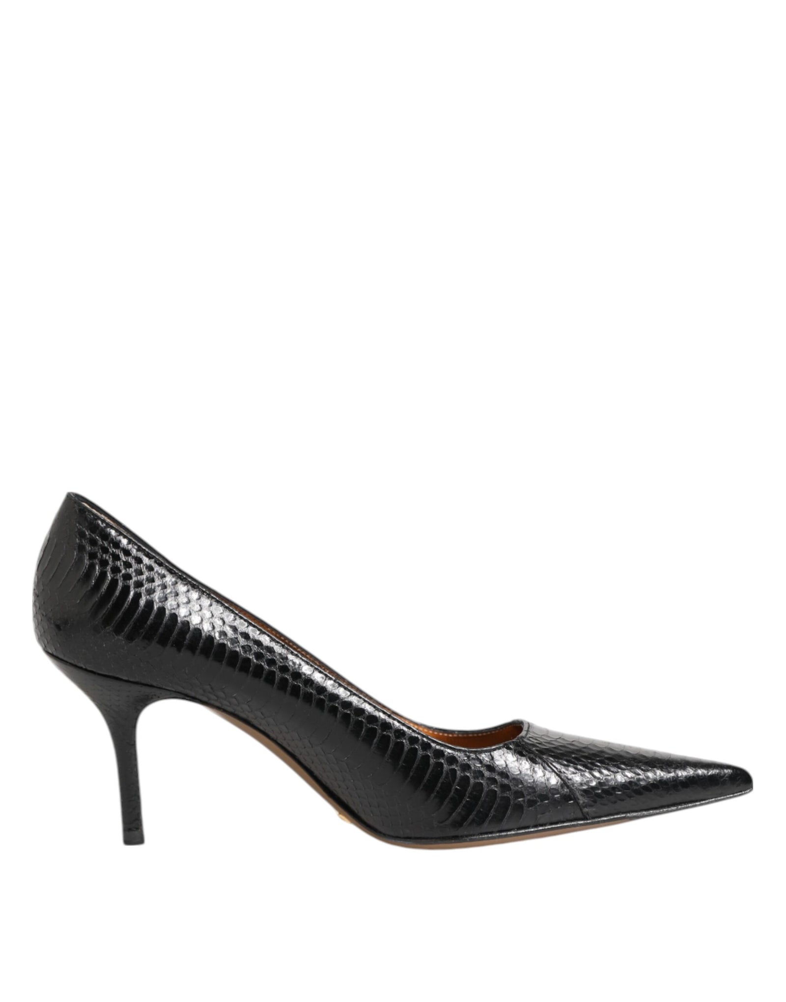 Dolce &amp; Gabbana Black Exotic Leather Stiletto Pumps Shoes