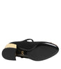 Dolce &amp; Gabbana Black Flower Crystal Embellished Mary Jane Shoes