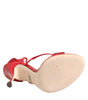 Dolce & Gabbana Red Satin Crystals Keira Sandals Heels Shoes
