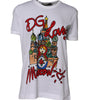 T-shirt ras du cou en coton blanc Dolce & Gabbana DG Loves Moscow