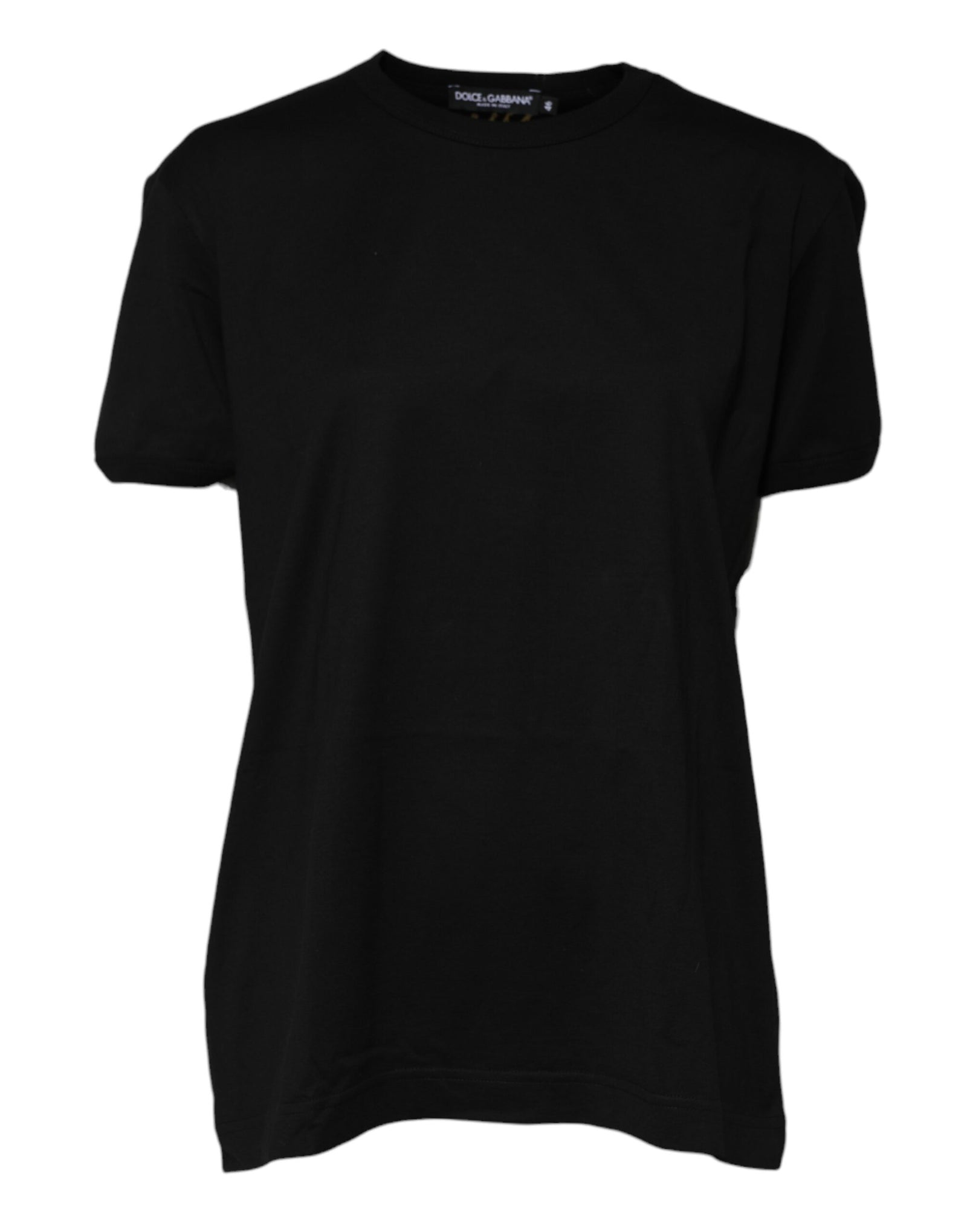 T-shirt ras du cou en coton noir Goodluck de Dolce &amp; Gabbana