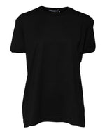 T-shirt ras du cou en coton noir Goodluck de Dolce &amp; Gabbana