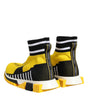 Dolce & Gabbana Yellow Black Sorrento Socks Sneakers Shoes