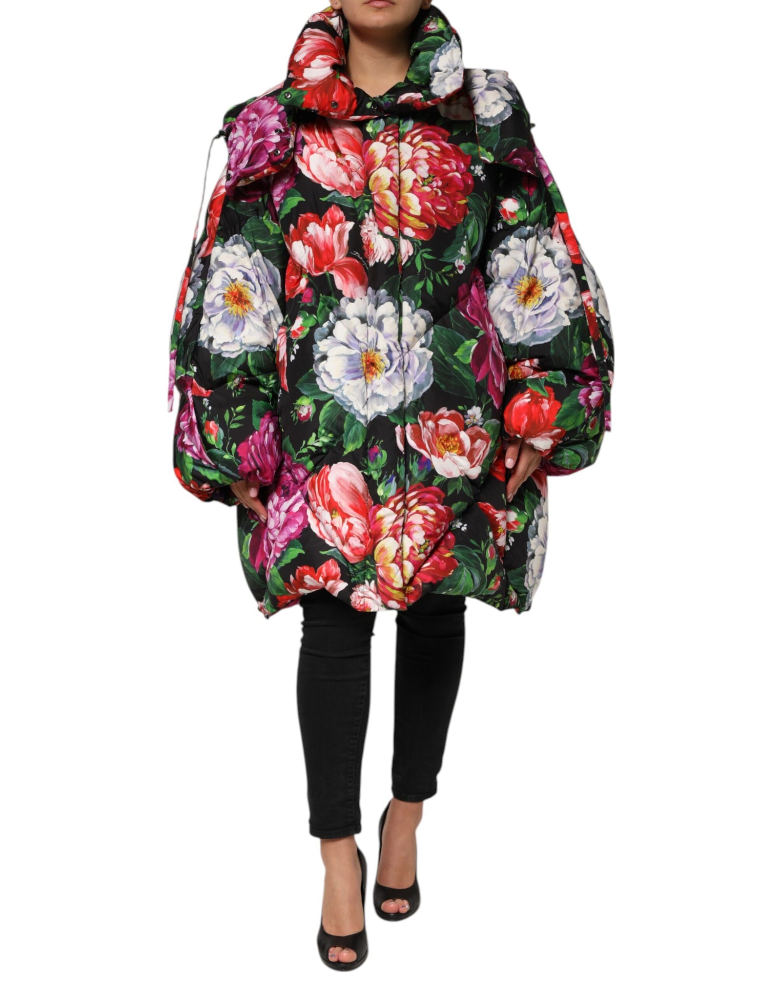 Dolce &amp; Gabbana Doudoune à capuche à fleurs multicolores