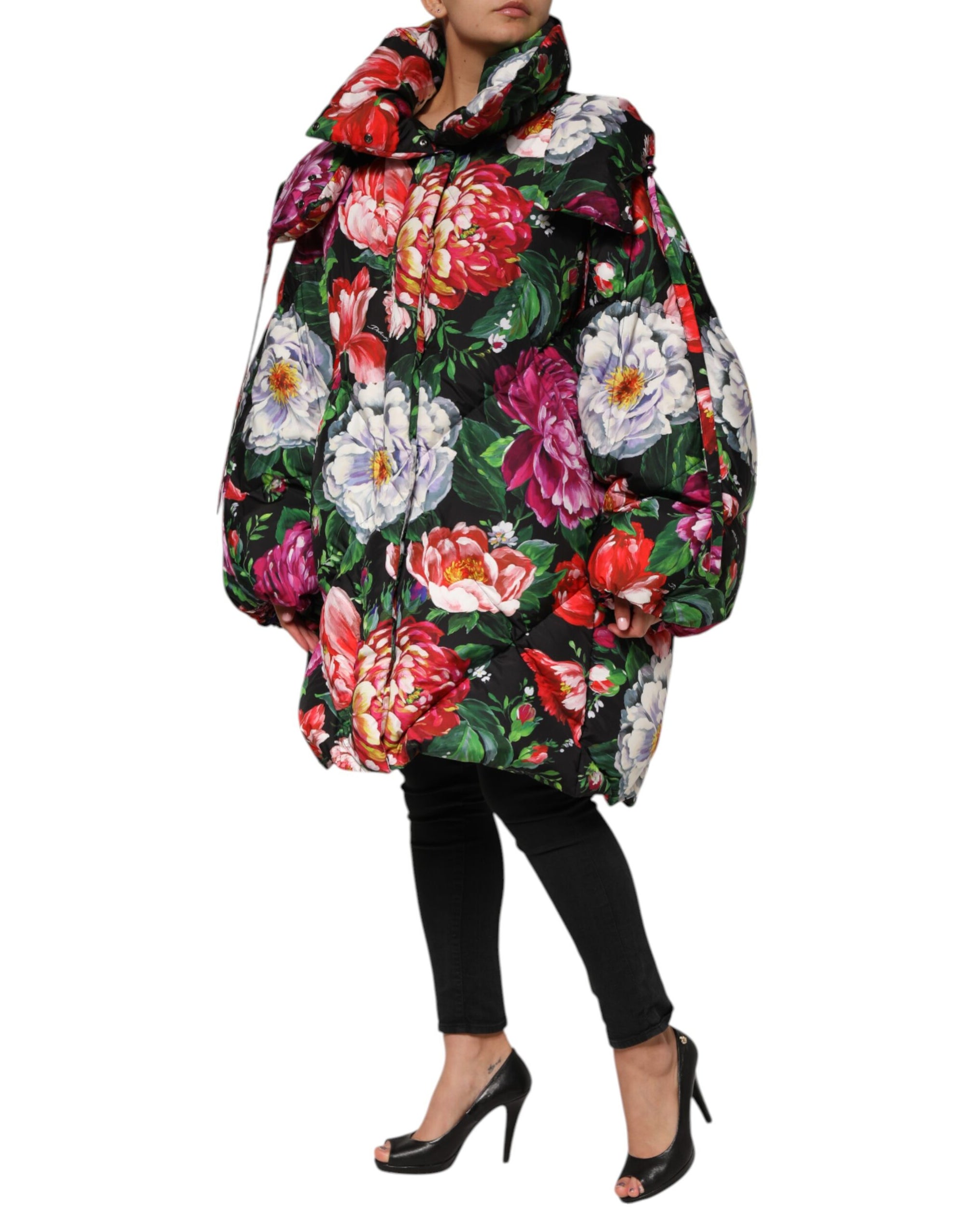 Dolce &amp; Gabbana Doudoune à capuche à fleurs multicolores