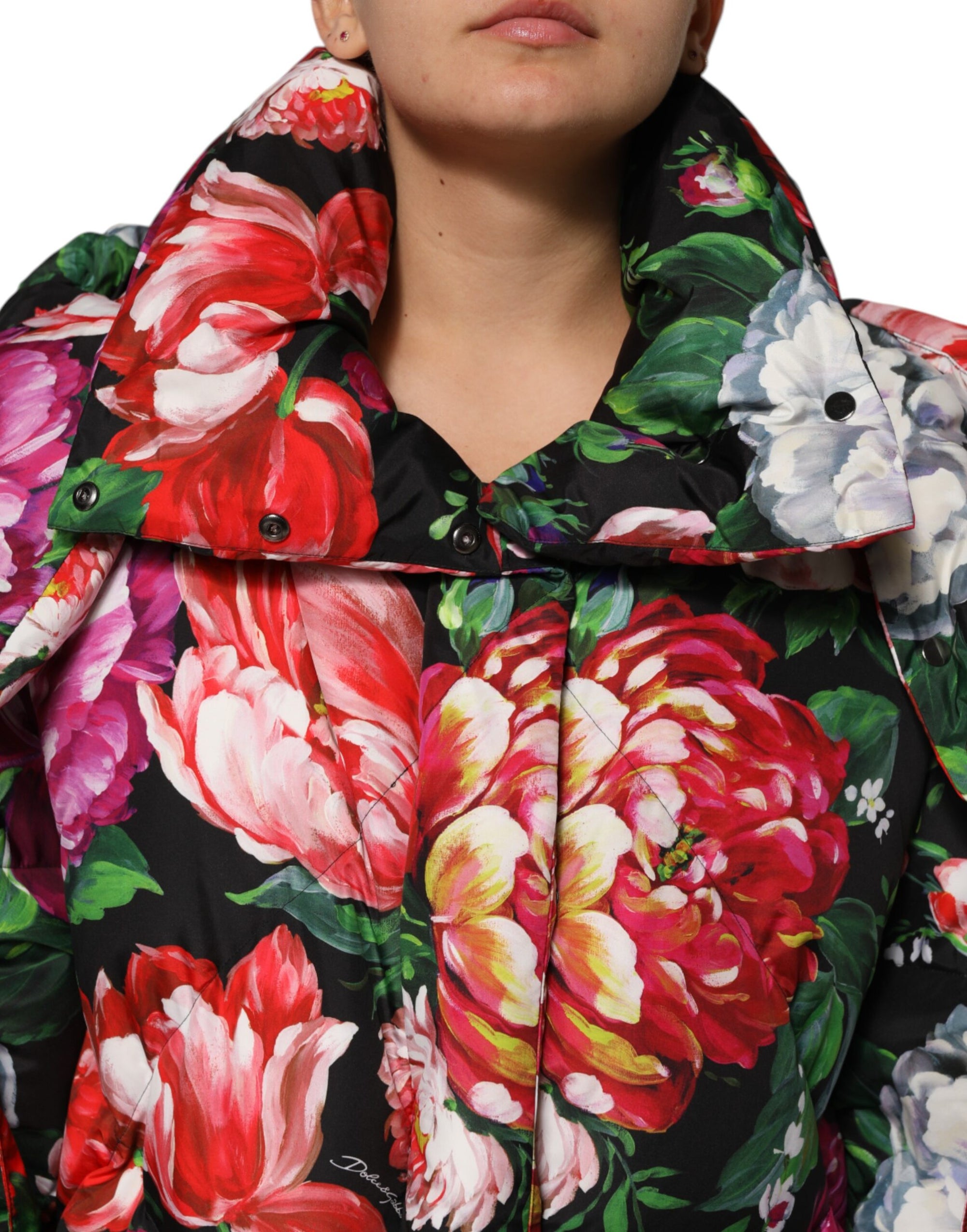 Dolce &amp; Gabbana Doudoune à capuche à fleurs multicolores