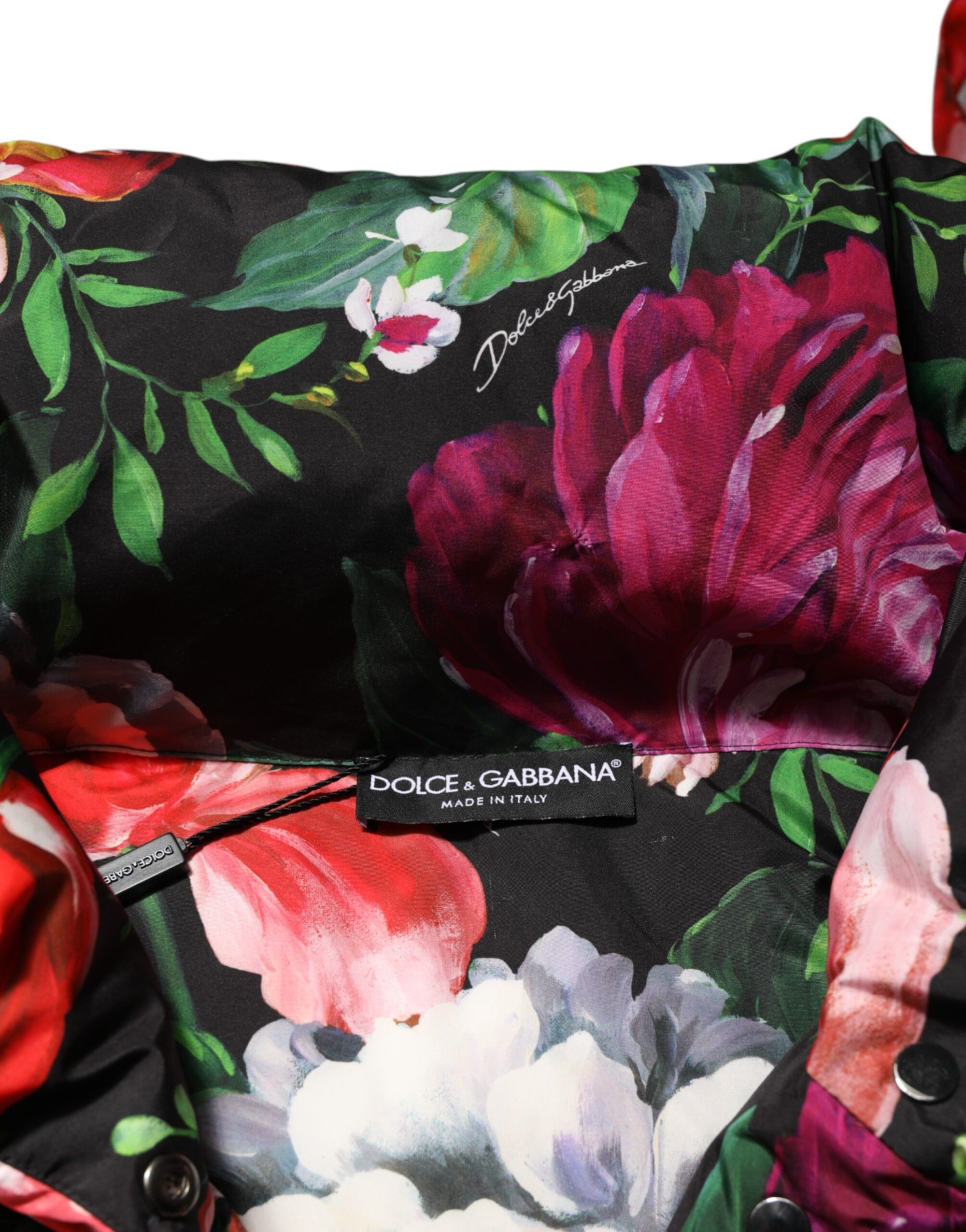 Dolce &amp; Gabbana Doudoune à capuche à fleurs multicolores