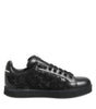 Baskets basses noires en dentelle florale Dolce & Gabbana