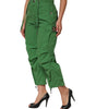 Dolce & Gabbana Green Cotton High Waist Cargo Trouser Pants
