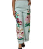 Dolce & Gabbana Green Floral Garterized Straight Pajama Pants
