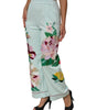 Dolce & Gabbana Green Floral Garterized Straight Pajama Pants