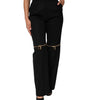 Dolce & Gabbana Black Zip Detailed Wool Straight Leg Pants