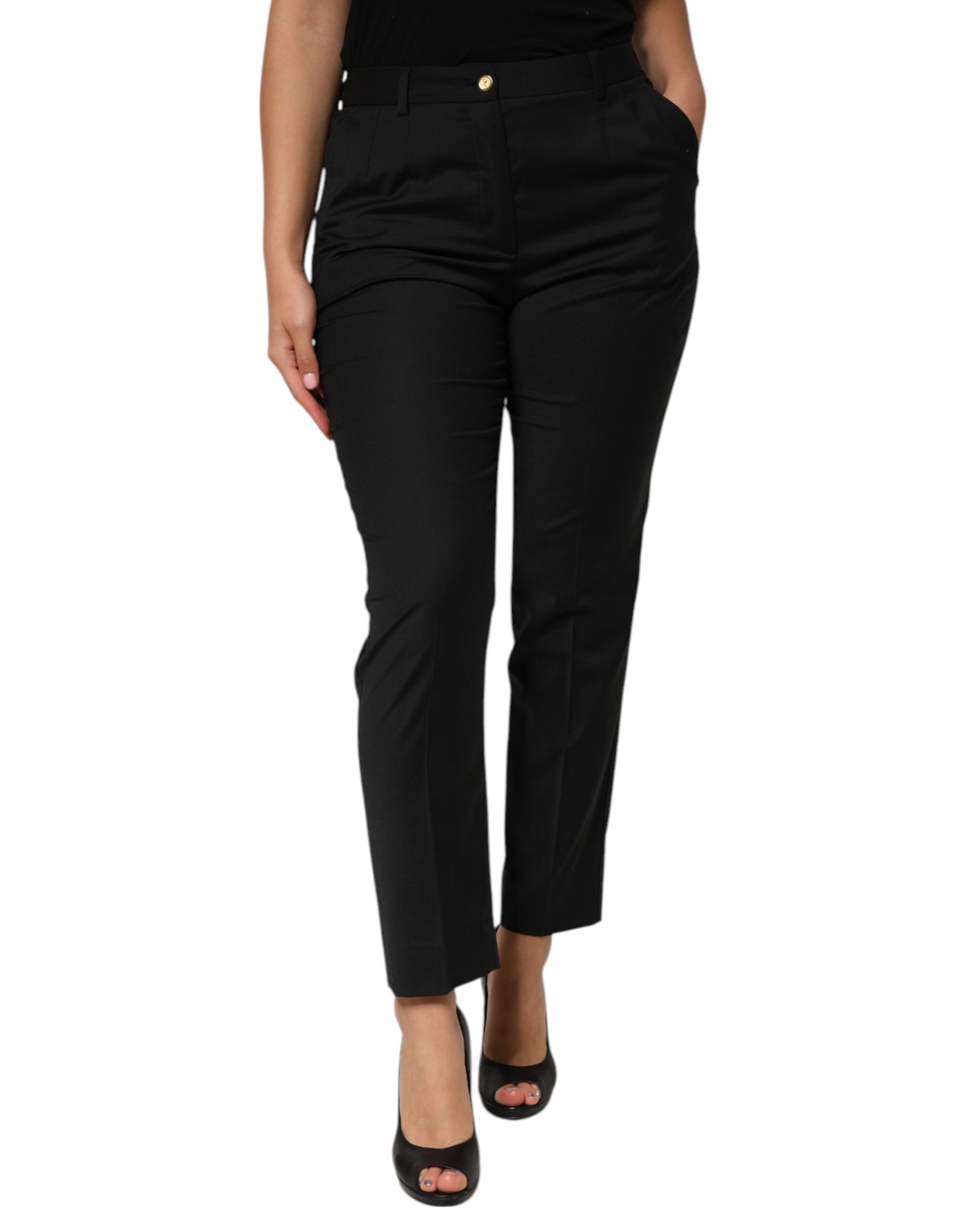 Pantalon fuselé en polyester noir Dolce &amp; Gabbana pour femme