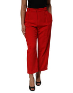 Dolce & Gabbana Red HighWaist Straight Women Trouser Pants
