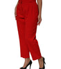 Dolce & Gabbana Red HighWaist Straight Women Trouser Pants
