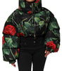 Dolce & Gabbana Multicolor Floral Puffer Coat Full Zip Jacket