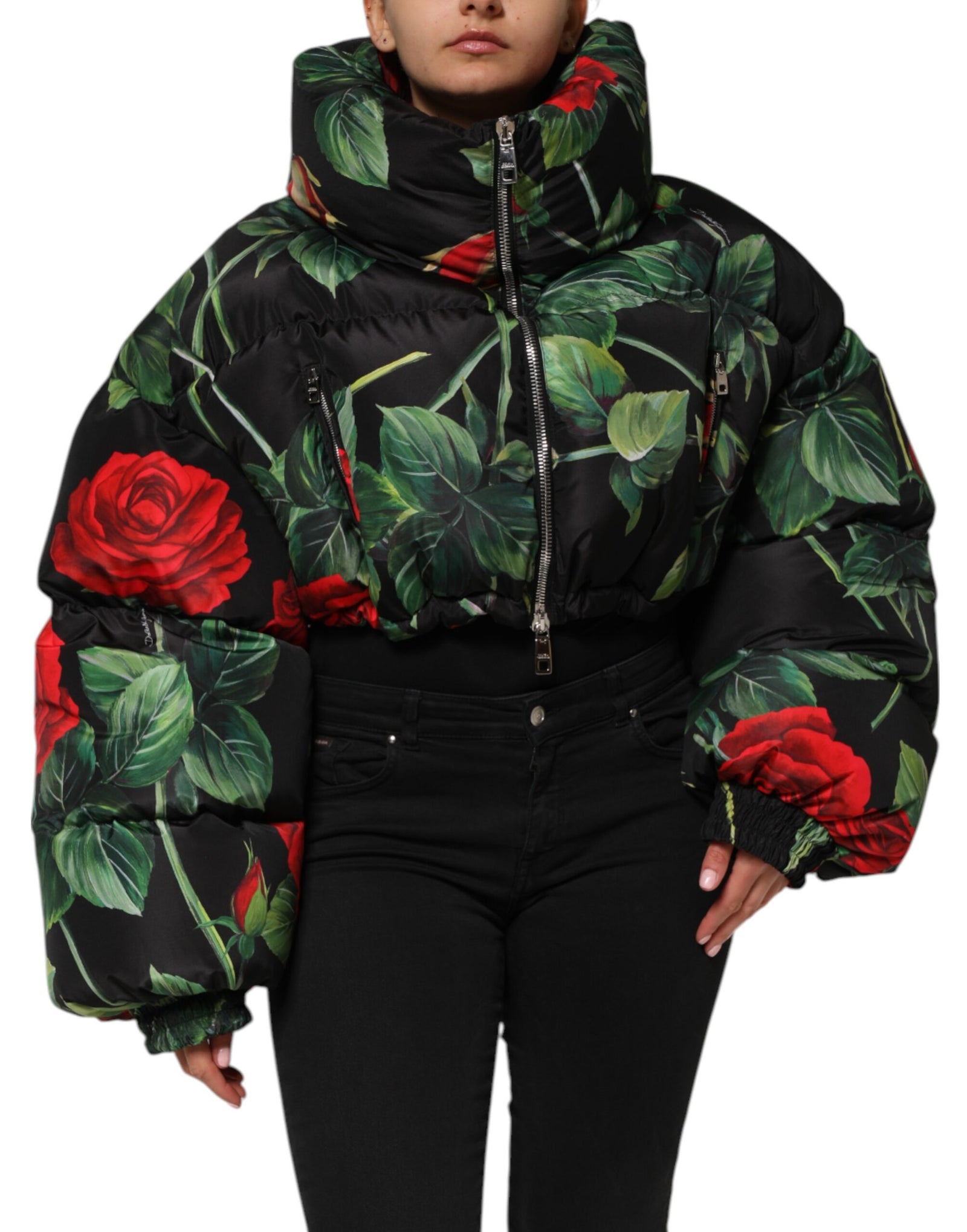 Dolce &amp; Gabbana Doudoune fleurie multicolore Veste zippée intégrale