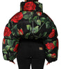 Dolce & Gabbana Multicolor Floral Puffer Coat Full Zip Jacket