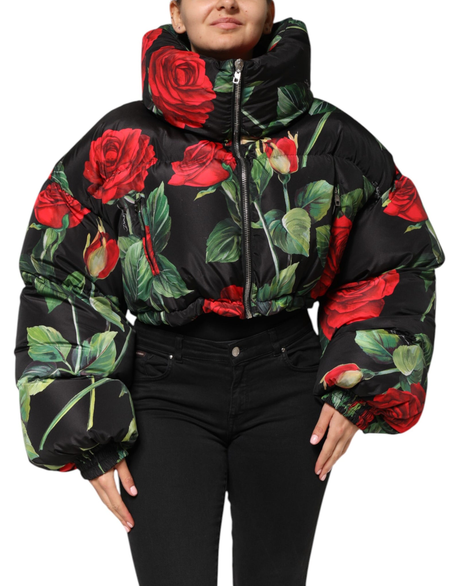 Dolce &amp; Gabbana Doudoune fleurie multicolore Veste zippée intégrale