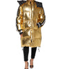 Dolce &amp; Gabbana Gold Hooded Puffer Quilted Full Zip Jacket