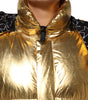 Dolce &amp; Gabbana Gold Hooded Puffer Quilted Full Zip Jacket