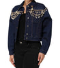 Dolce & Gabbana Blue Cotton Denim Crystal Embellished Jacket