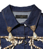 Dolce & Gabbana Blue Cotton Denim Crystal Embellished Jacket