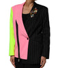 Dolce & Gabbana Multicolor Patchwork Embellished Coat Jacket