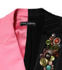 Dolce & Gabbana Multicolor Patchwork Embellished Coat Jacket