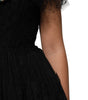 Dolce &amp; Gabbana Black Crystal Embellished Midi A-line Dress