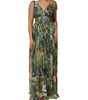 Dolce &amp; Gabbana Green Tropical JunglePrint A-line Maxi Dress