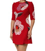 Dolce &amp; Gabbana Red Lace Floral Applique A-line Mini Dress