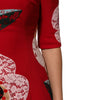 Dolce &amp; Gabbana Red Lace Floral Applique A-line Mini Dress