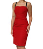 Dolce &amp; Gabbana Red Stretch Bodycon Sheath Knee Length Dress