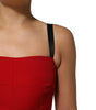 Dolce &amp; Gabbana Red Stretch Bodycon Sheath Knee Length Dress