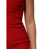 Dolce &amp; Gabbana Red Stretch Bodycon Sheath Knee Length Dress