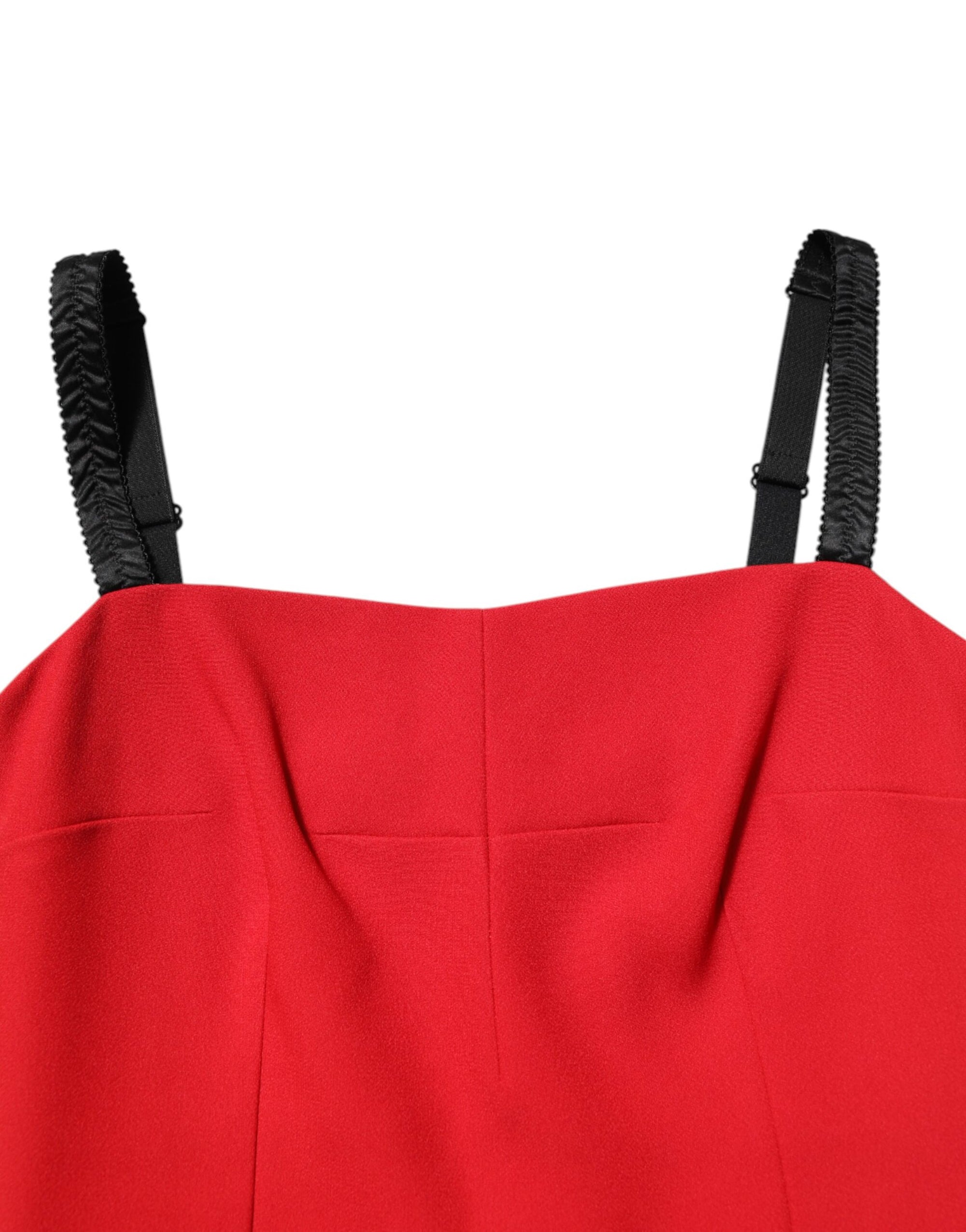 Dolce &amp; Gabbana Red Stretch Bodycon Sheath Knee Length Dress