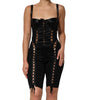 Dolce &amp; Gabbana Black Corset Lace Bodycon Jumpsuit Mini Dress